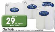 Pillar 2 Pack Candle 50mm (W) x 90cm (H)