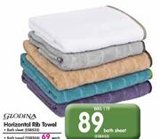 Glodina Horizontal Rib Towel Bath Sheet-Each