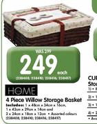Home 4 Piece Willow Storage Basket-Each