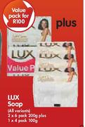 Lux Soap-2x6 Pack 200g + 1x4 Pack 100g