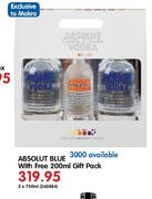  Absolut Blue With Free 200ml Gift Pack-2X750ml
