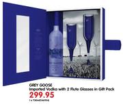 Grey Goose Imported Vodka With 2 Flute Glasses In Gift Pack-1X750ml