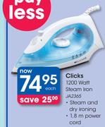Clicks 1200 Watt Steam Iron (JA2365)