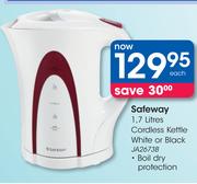Safeway 1.7 Litres Cordless Kettle White Or Black (JA2673B)-Each