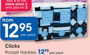 3 Pocket Clicks Hankies-Per Pack