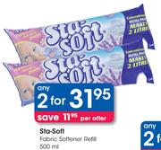 Sta-Soft Fabric Softener Refill-2 x 500ml Each