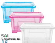 SAL 4L Alpha Storage Box-Each