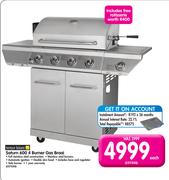Terrace Leisure Saturn 600 4 Burner Gas Braai