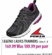 Power Legend Ladies Trainers-Size 4-8 Per Pair 