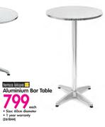 Terrace Leisure Aluminium Bar Table