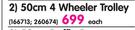 Cellin 50cm 4 Wheeler Trolley
