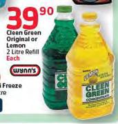  Wynn's Cleen Green Original Or Lemon-2L Refill Each