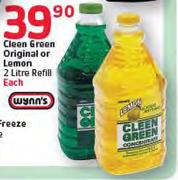 Wynn's Cleen Green Original Or Lemon -2Ltr Each