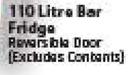 Aim 110 Litre Bar Fridge Reversible Door (Excludes Contents)