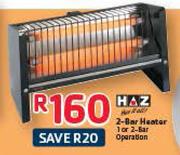 Haz 2-Bar Heater 1 Or 2-Bar Operation
