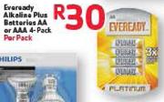Eveready Alkaline Plus Batteries AA Or AAA 4-Pack-Per Pack