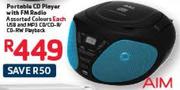 Aim Portable CD Player With FM Radio