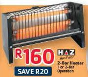 Haz 2-Bar Heater 1 Or 2-Bar Operation