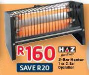 Haz 2-Bar Heater 1 Or 2-Bar Operation