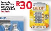 Eveready Alkaline Plus Batteries AA Or AAA 4-Pack-Per Pack