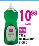 Simple Choice Dishwashing Liquid-750ml each