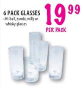 Hi-Ball, Zombi, Willy Or Whisky Glasses-6 Pack