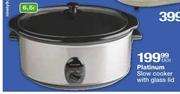 Platinum Slow Cooker with Glass Lid-6.5L