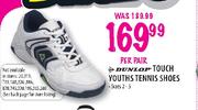 Dunlop Touch Youths Tennis Shoes-Per Pair