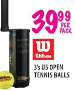 Wilson 3's US Open Tennis Balls-Per Pack
