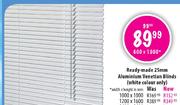 Ready-Made 25mm Aluminium Venetian Blinds(White Colour Only)-1200mm(w) x 1600mm(h)