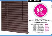 Ready-Made 50mm PVC Venetian Blinds Raised Woodgrain (Espresso Colour Only)-1800mm(w) x 1600mm(h)