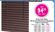 Ready-Made 50mm PVC Venetian Blinds Raised Woodgrain (Espresso Colour Only)-1600mm(w) x 1600mm(h)