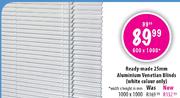Ready-Made 25mm Aluminium Venetian Blinds(White Colour Only)-1000mm(w) x 1000mm(h)
