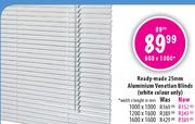 Ready-Made 25mm Aluminium Venetian Blinds(White Colour Only)-1600mm(w) x 1600mm(h)