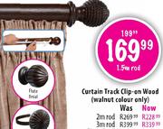 Curtain Track Clip-On Wood (Walnut Colour Only)-3m Rod