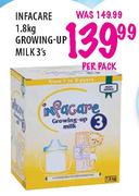 Infacare 1.8kg Growing-Up Milk 3's-Per Pack