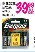 Energizer Max AA 6 Pack Batteries-Per Pack