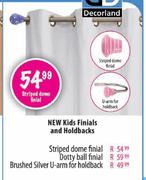 New Kids Finials & Holdbacks Striped Dome Finial