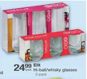 Elit Hi-Ball/Whisky Glasses-3 pack per pack