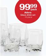 Adora Glass Drink Set-18 piece per pack