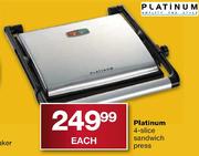 Platinum 4-Slice Sandwich Press - Each