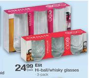 Elit Hi-Ball/Whisky Glasses-3's Pack