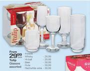 Tulip Flute Glasses Assorted-4's pack