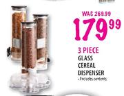 3 Piece Glass Cereal Dispenser