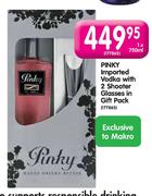 Pinky Imported Vodka With 2 Shooter Glasses In Gift Pack - 1 x 750ml