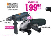 Stramm Power Tools Drill-550W Or Angle Grinder-850W Each