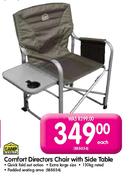 Camp Master Comfort Directors Chair With Side Table-Each