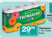 Twinsaver 1-Ply Toilet Rolls-10's