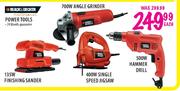Black & Decker Power Tools Finishing Sander-135W/Single Speed Jigsaw-400W Each