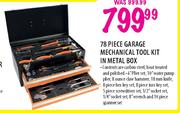 Stramm 78 Piece Garage Mechanic Tool Kit In Metal Box